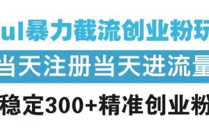 （13935期）Soul暴力截流创业粉玩法，当天注册当天进流量，日稳定300+精准创业粉丝