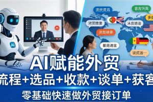 （17930期）外贸+AI实战课：流程+选品+收款+谈单+获客，零基础快速做外贸接订单