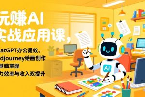 （17295期）玩赚AI实战应用课，ChatGPT办公提效、Midjourney绘画创作，零基础掌握，助力效率与收入双提升