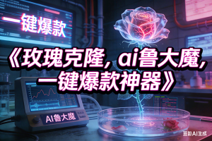 （17076期）玫瑰克隆神器，ai鲁大魔，自媒体必备神器，一键爆款，详细教程