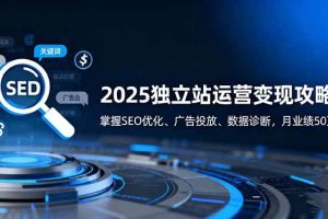 （16371期）2025独立站运营变现攻略：掌握SEO优化、广告投放、数据诊断，月业绩50万+