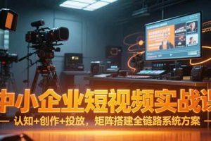 （15249期）中小企业短视频实战课，认知+创作+投放，矩阵搭建全链路系统方案