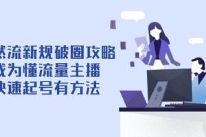 （14489期）自然流新规破圈攻略【4月6更新】：成为懂流量主播，快速起号有方法
